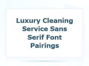 Luxury Cleaning Service Sans Serif Font Pairings